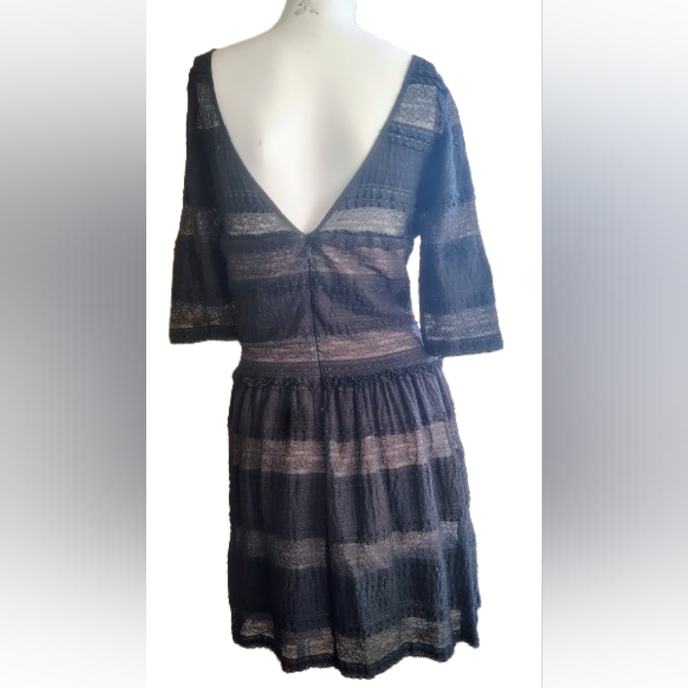 BCBGMaxAzria Black Lace Fit-and-Flare Mini Dress - Picture 5 of 6